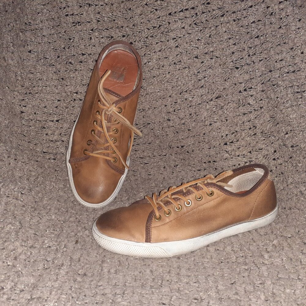 FRYE-Chambers Low-Brown Leather Oxford Shoes Sneakers 81520-SZ 9.5-Pre-Owned